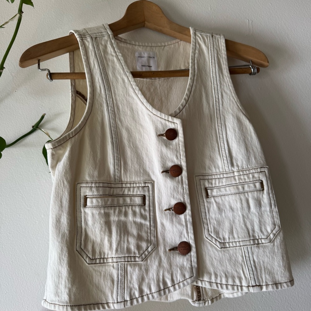 seventy + mochi Bea Vest in Ecru Size 4